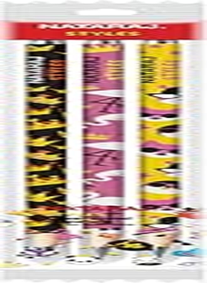 Nataraj Plastic Pencils and Styles Black Cap Set 3-Pieces, Assorted